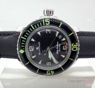 Fake Blancpain Fifty Fathoms Black Dial SS Watch - Swiss Quality